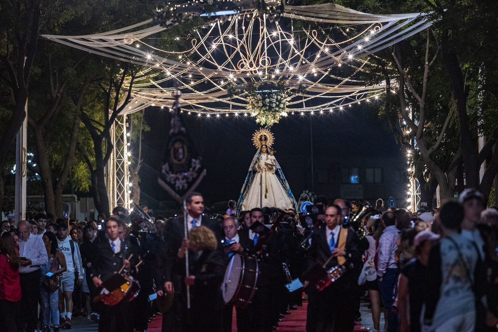 llegada a Pozuelo de Calatrava de la Virgen de los Santos patrona de Pozuelo,  llega a Pozuelo la Virgen de los Santos patrona de pozuelo de Calatrava  / RUEDA VILLAVERDE