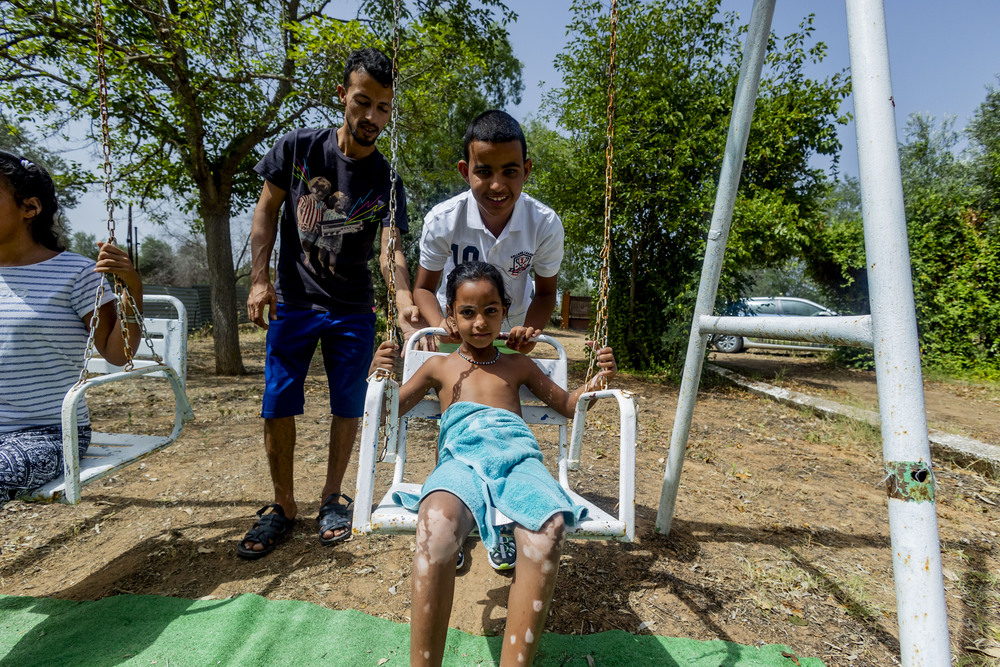 reportaje de la llegada de niños saharauis discapacitados a Ciudad real, vacaciones en paz con niños saharauis en ciudad real,  / RUEDA VILLAVERDE