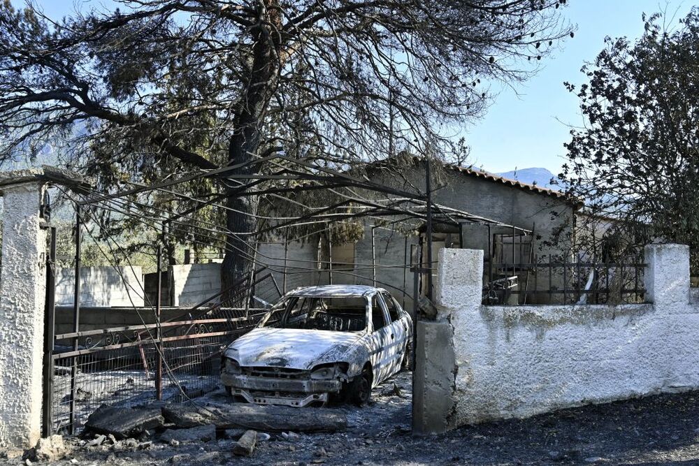 Wildfires lead to evacuations in Greece  / VASILIS PSOMAS