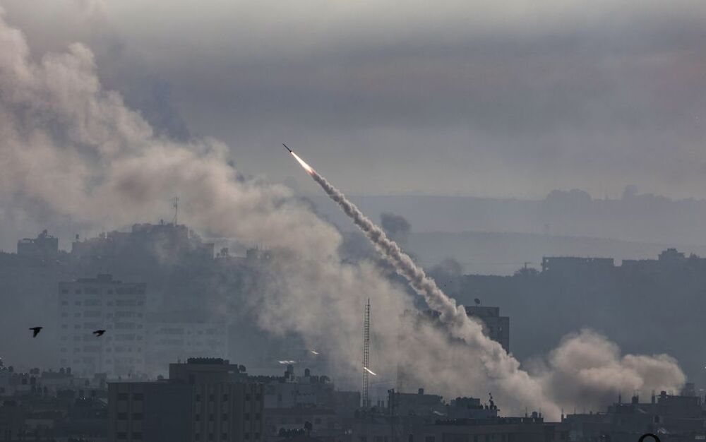 Rocket launches on Israel from Gaza  / MOHAMMED SABER