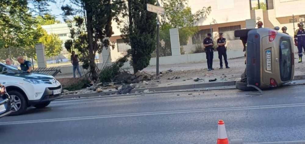 Espectacular persecución con vuelco en Ciudad Real