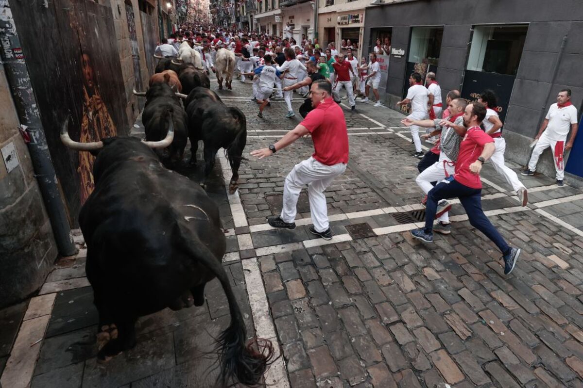 Cuarto encierro de los Sanfermines  / JESÚS DIGES