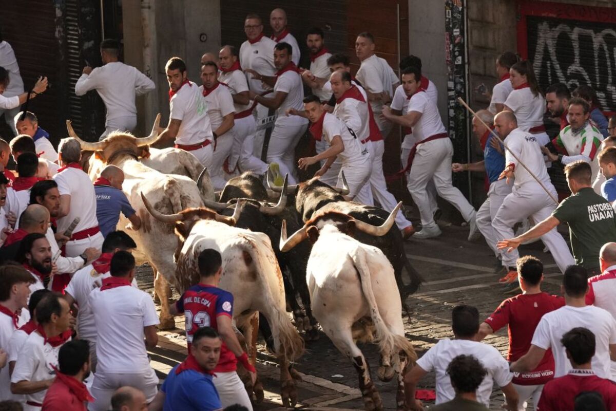 Cuarto encierro de los Sanfermines  / SERGIO MARTIN