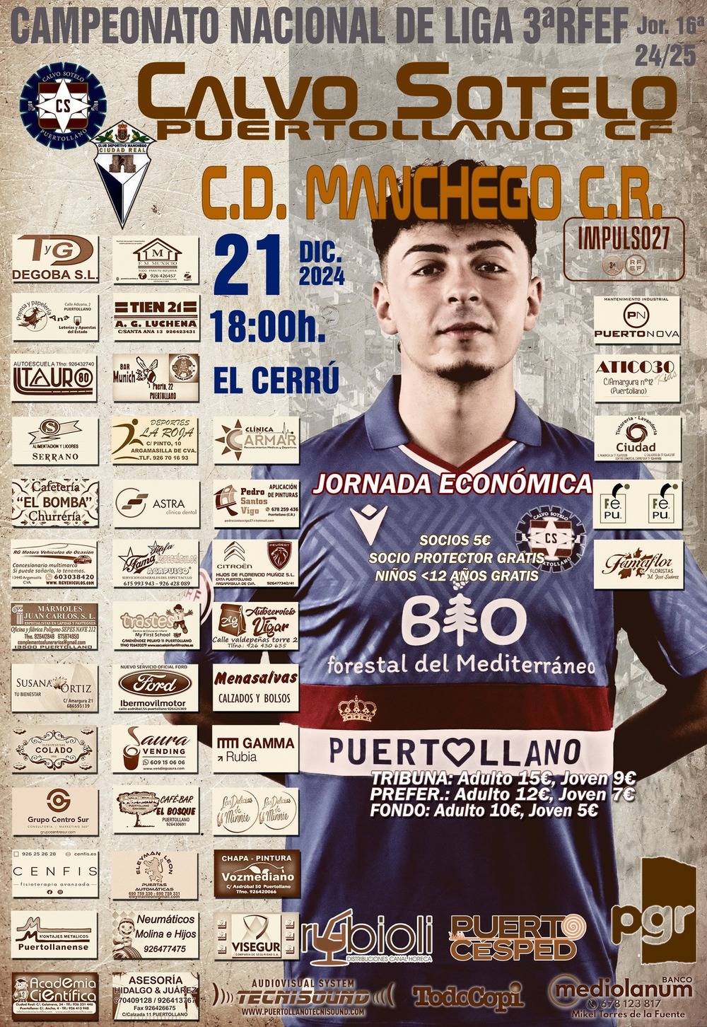 Cartel anunciador del partido.