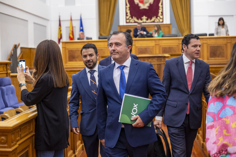 El presidente del Grupo Vox, David Moreno, intervino en el debate sobre agricultura ecológica