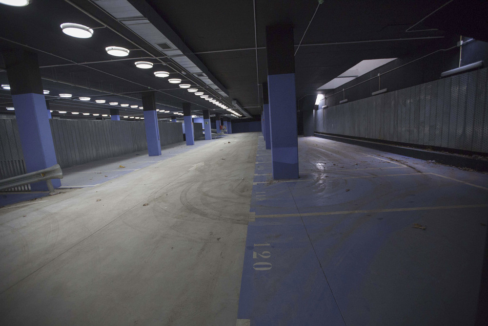 Interior del aparcamiento subterráneo del nuevo teatro-auditorio