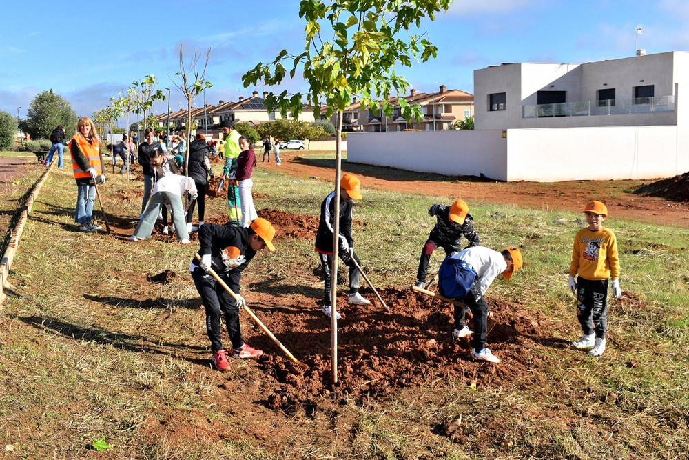 Escolares de Puertollano plantan medio centenar de moreras