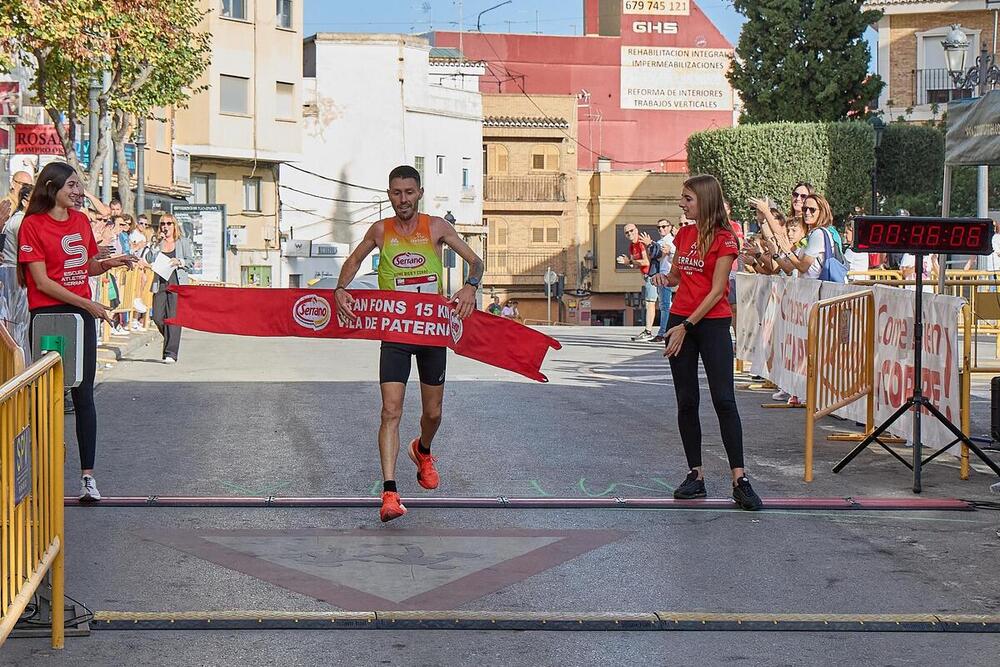 Juan Antonio 'Chiki' Pérez, llegando a meta.