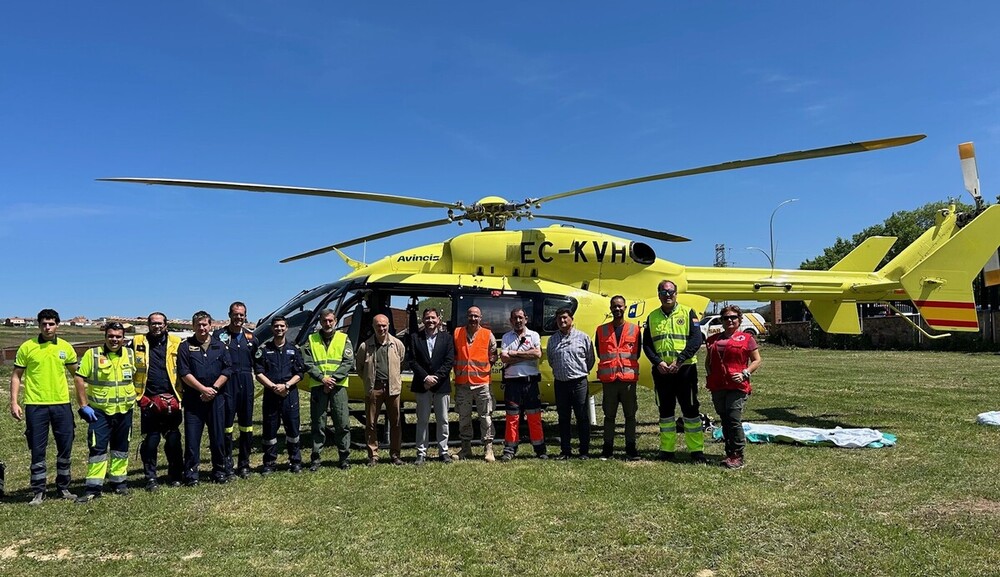 Accidente aéreo (simulado) con dos aviones implicados