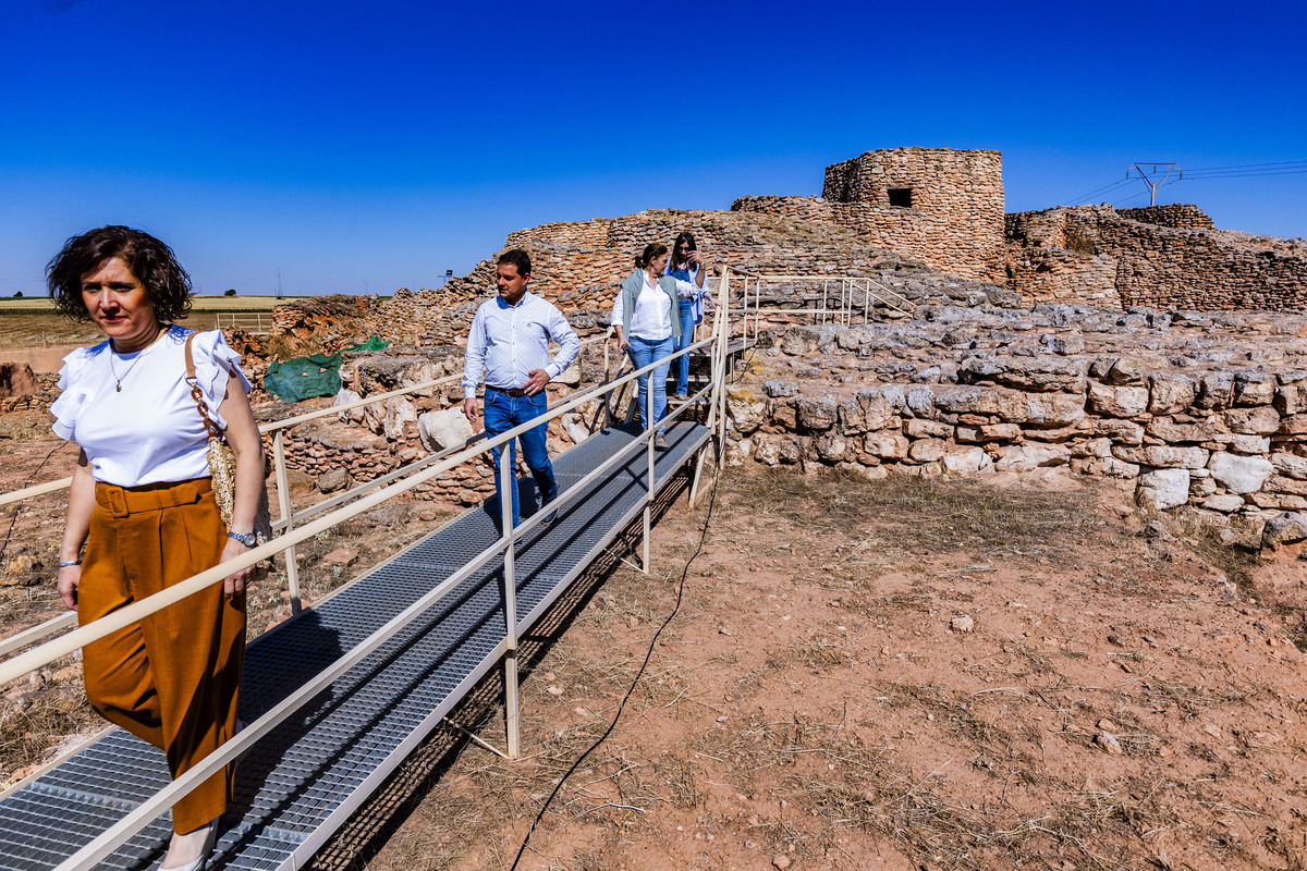 Motilla del Azuer en Daimiel, yacimiento de La Motilla del Azuer en Daimiel con la visita del alcalde de Daimiel Leopoldo Sierra  / RUEDA VILLAVERDE