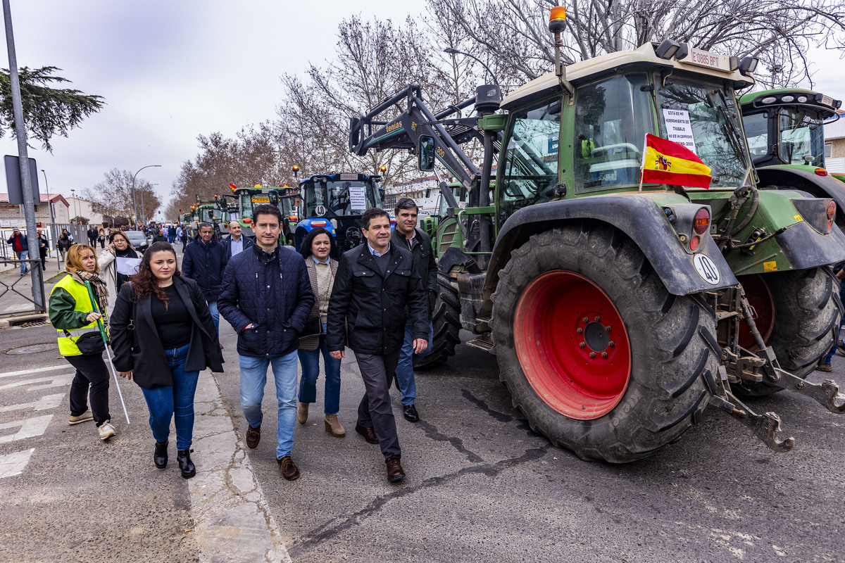 manifestación de agricultores en Ciuadad Rel, AsAJA, TRACTORADA EN CIUDAD REAL, INCIDENTES CON LA POLICÍA NACIONAL Y POLICÍA LOCAL, SUCESO,  Pedro Barato de Asaja enfrentándose a la Policía Nacional, durante la trastorada en Ciudad Real  / RUEDA VILLAVERDE