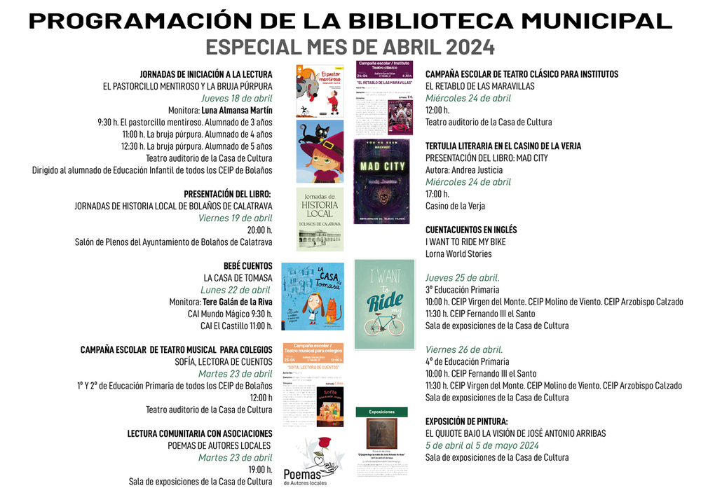 Bolaños de Calatrava empieza a celebrar el día del libro