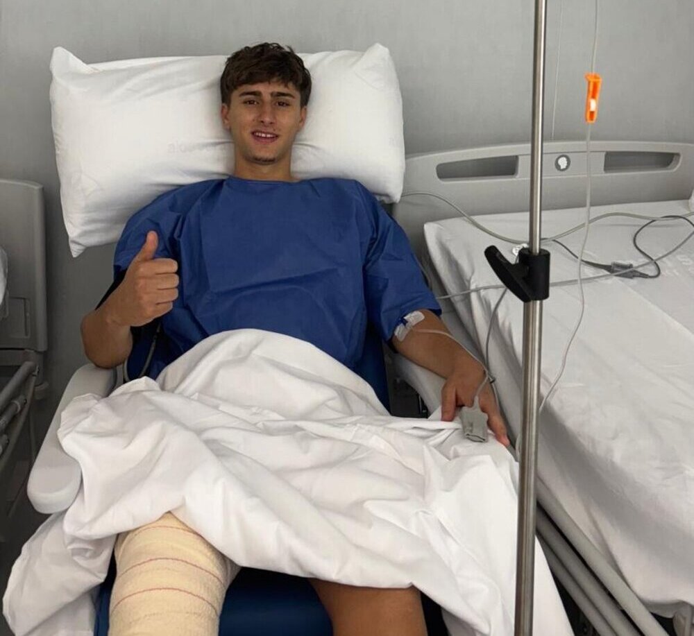 Josito Rodríguez, tras ser operado de su rodilla derecha.