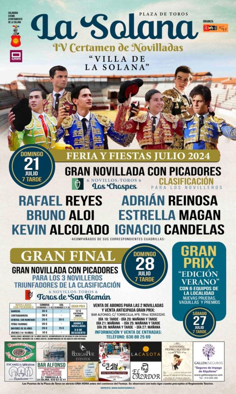 Gran Prix y novillada, en la feria taurina de La Solana 