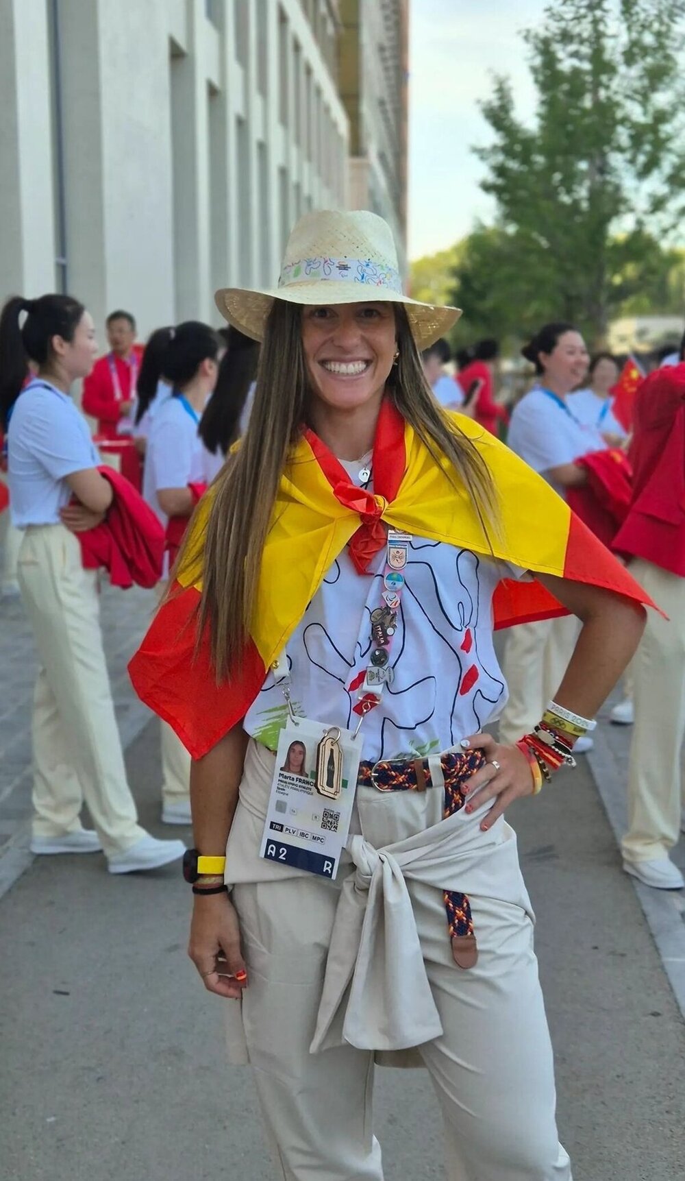 La deportista de Puertollano, antes de la ceremonia de inauguración.