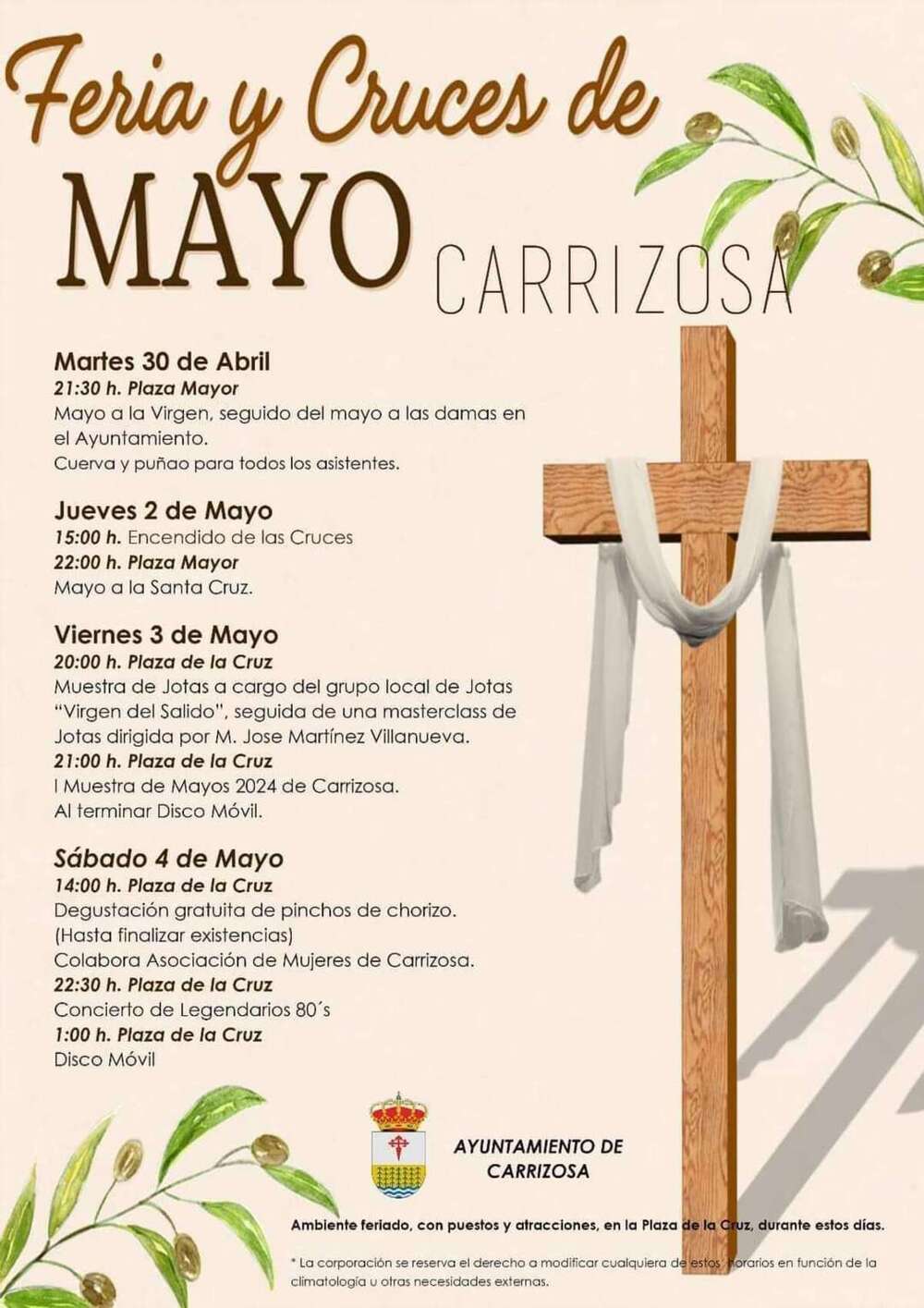 Carrizosa se prepara para vivir su Fiesta de Cruces y Mayos