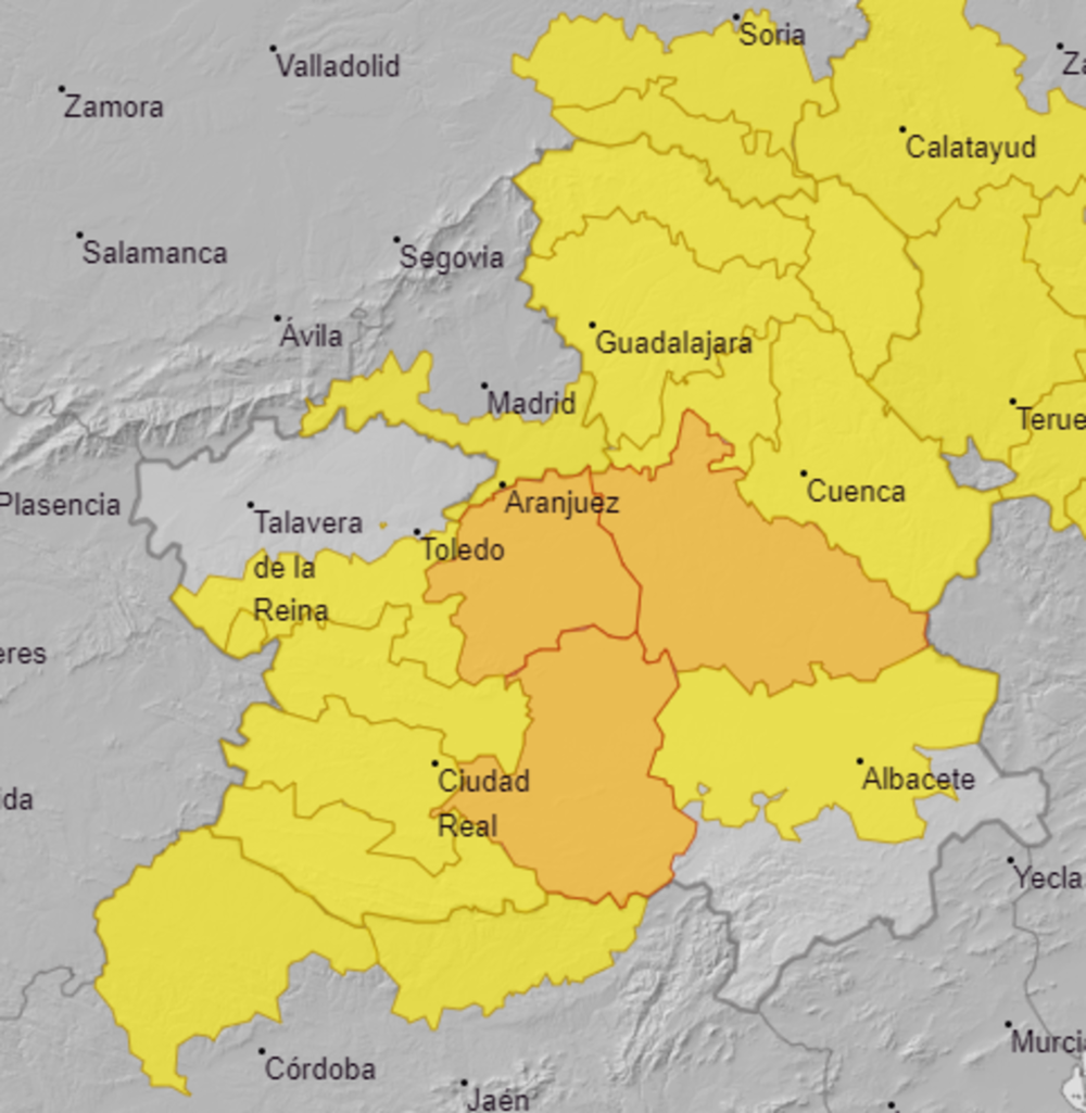 Ciudad Real, en aviso por lluvias, tormentas y granizo