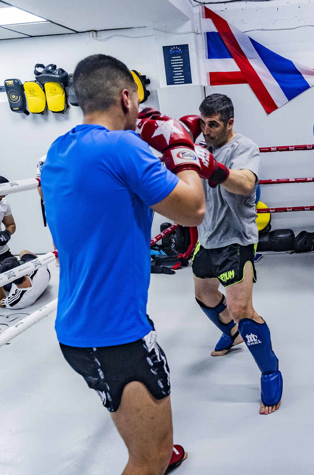 Enrique Calero (derecha), en un entrenamiento.