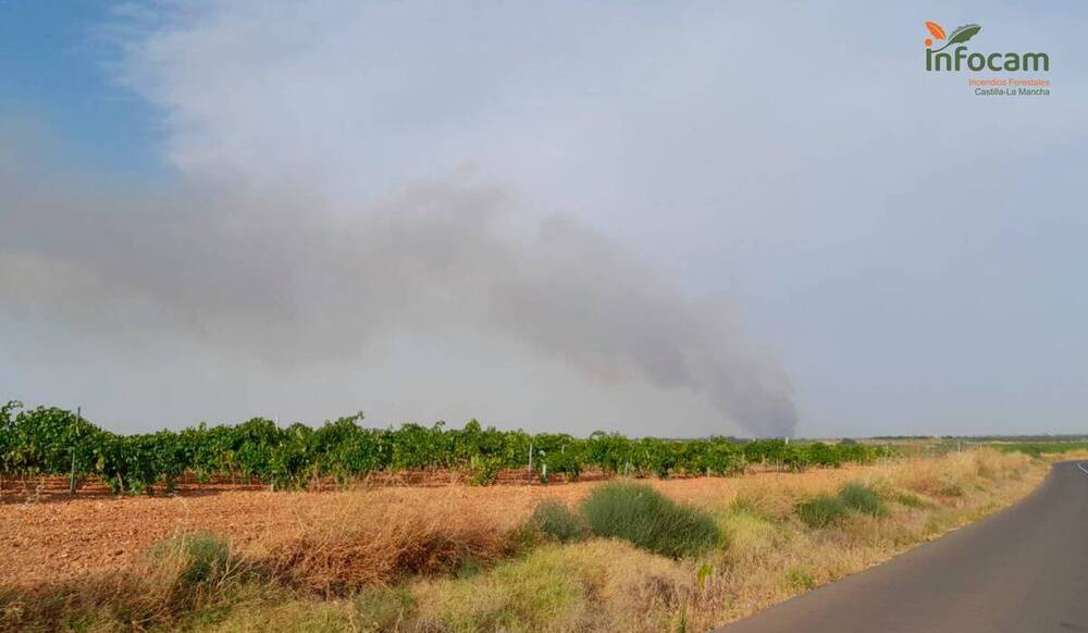 Medios del Infocam trabajan en un incendio en Villarta