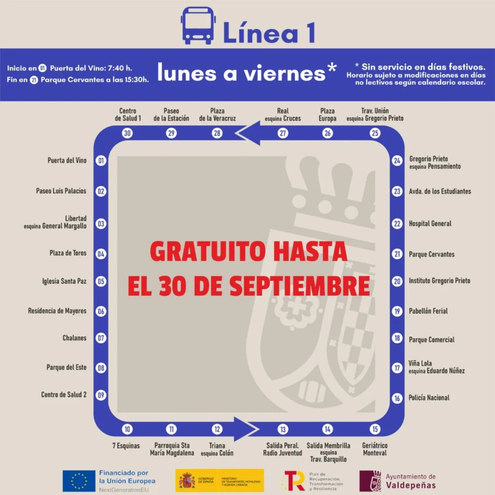 Nuevo servicio gratuito de bus en Valdepeñas