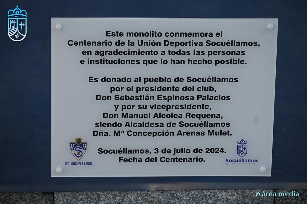 La UD Socuéllamos inaugura monolito por su centenario