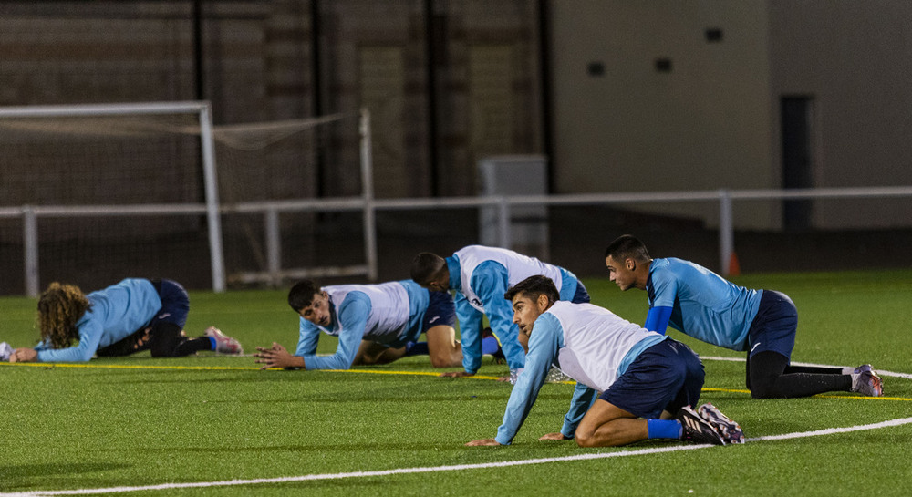 Primer entrenamiento del año del CD Manchego.