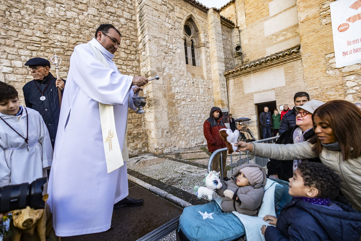 San Antón , bendición de animales en la iglesia de Sanatiago  / RUEDA VILLAVERDE