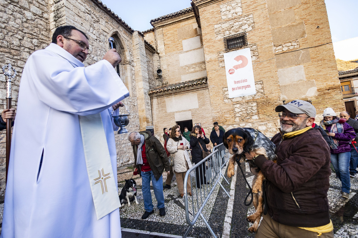 San Antón , bendición de animales en la iglesia de Sanatiago  / RUEDA VILLAVERDE