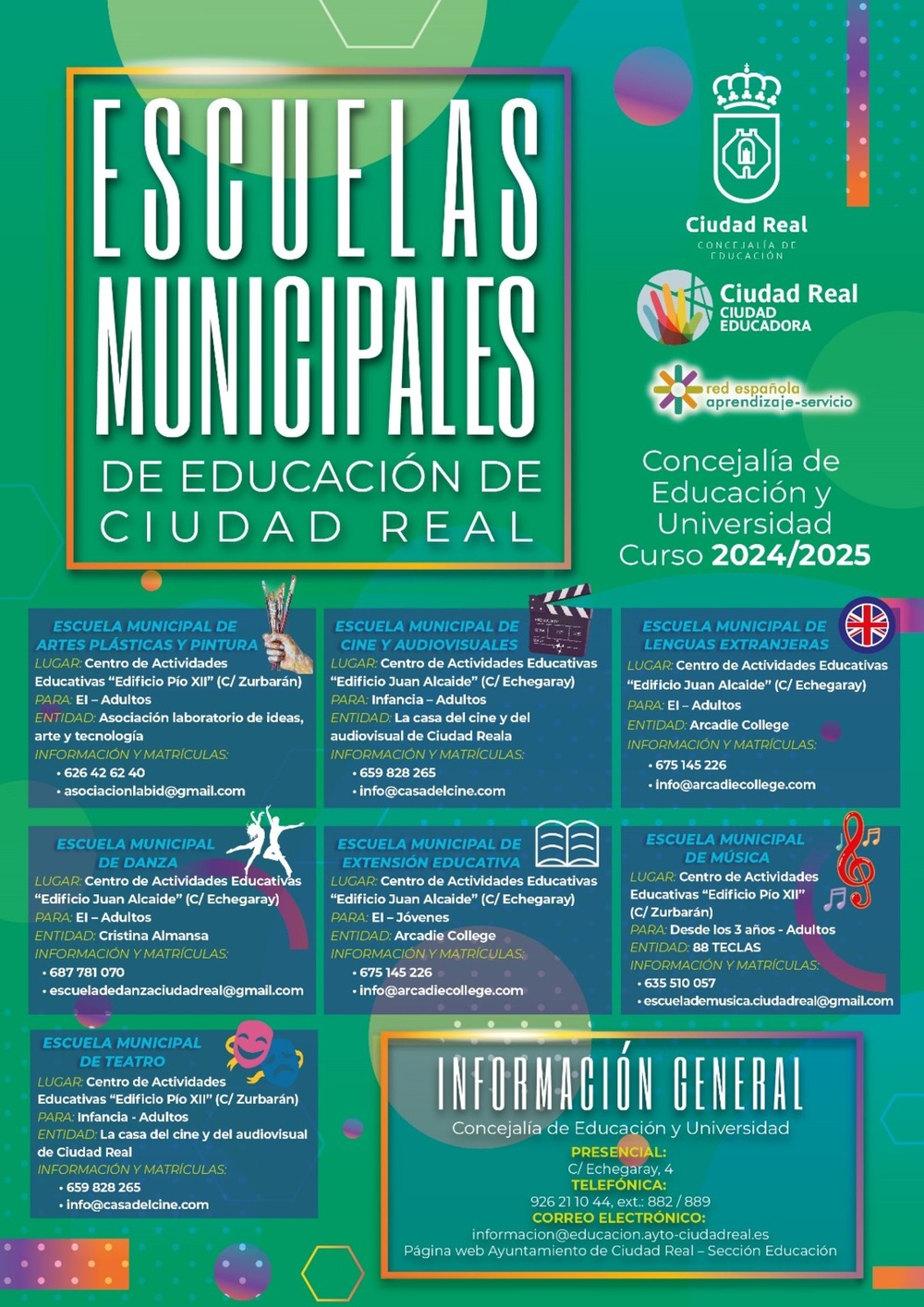 Pintura, danza o cine, en las escuelas municipales