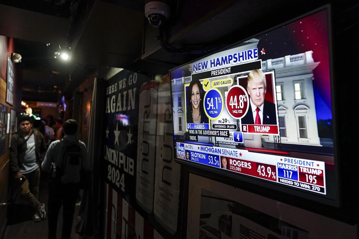 People wait for results of US 2024 presidential elections in Washington, DC  / WILL OLIVER