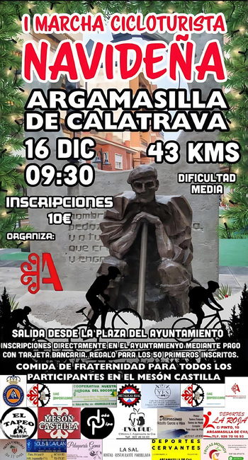 Argamasilla organiza la I Marcha Cicloturista Navideña