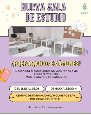 Herencia habilita una sala de estudio para las vacaciones