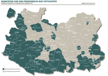 Más pensionistas que trabajadores en la mitad de los pueblos