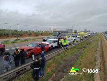 Accidente múltiple con 4 vehículos implicados en Valdepeñas