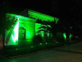 Los monumentos de Puertollano se tiñen de verde