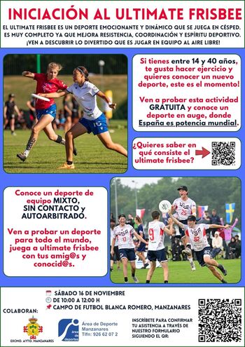 Manzanares promociona el Ultimate Frisbee