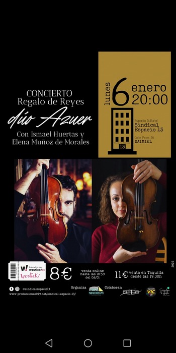 El Dúo Azuer regala a Daimiel música de violines